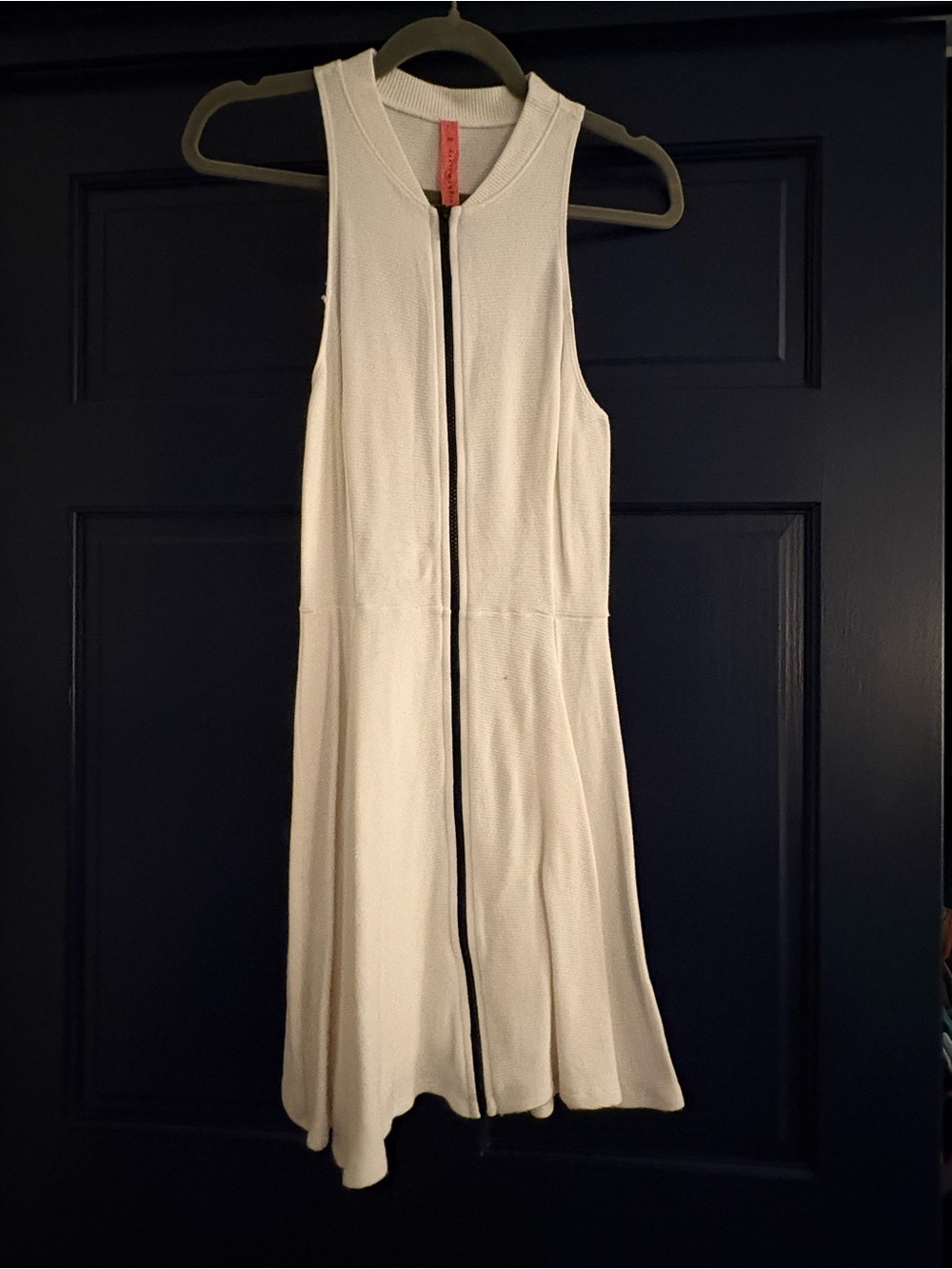 Eight Sixty White Sleeveless Zip-Front Mini Dress